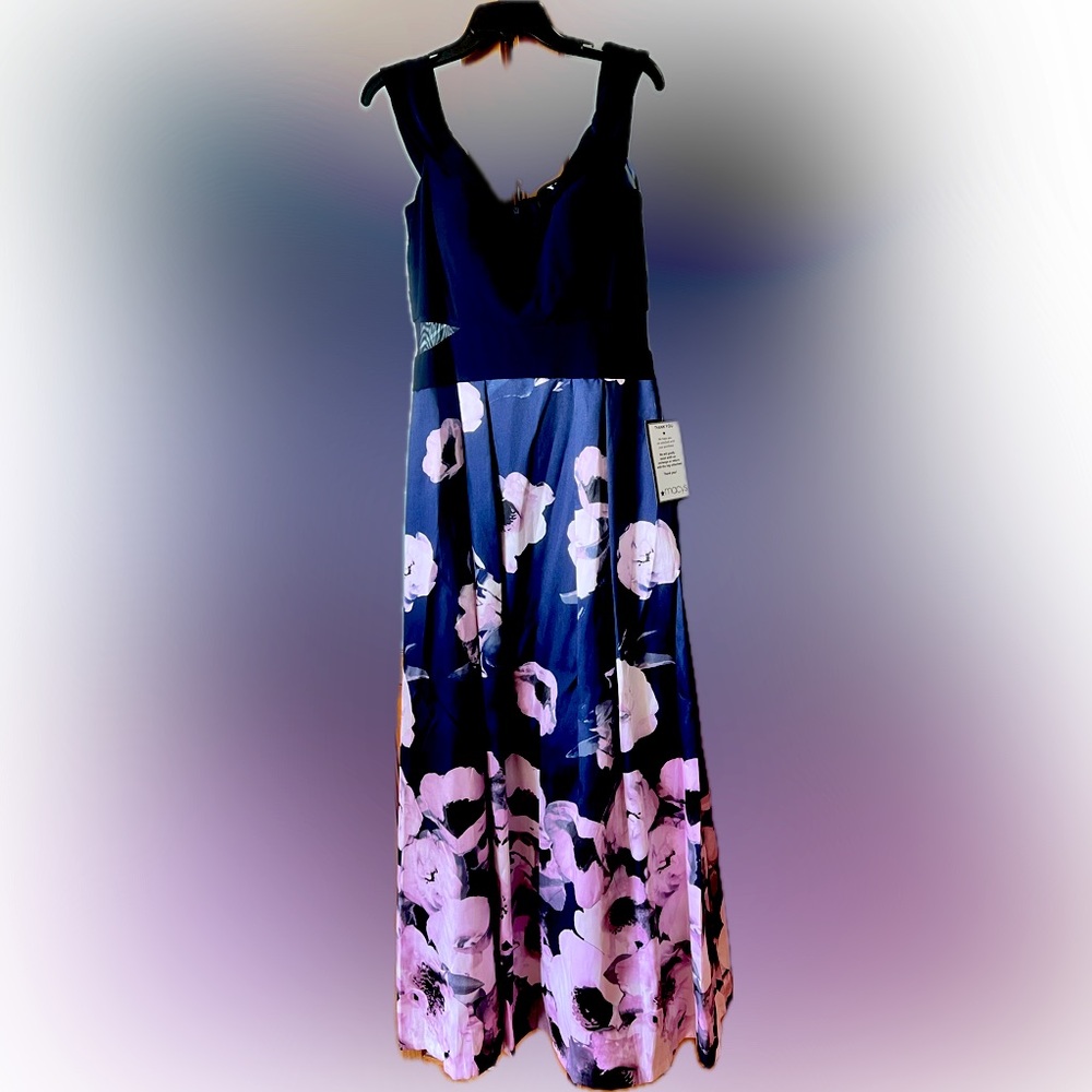 Floral Navy and Pink Maxi Dress